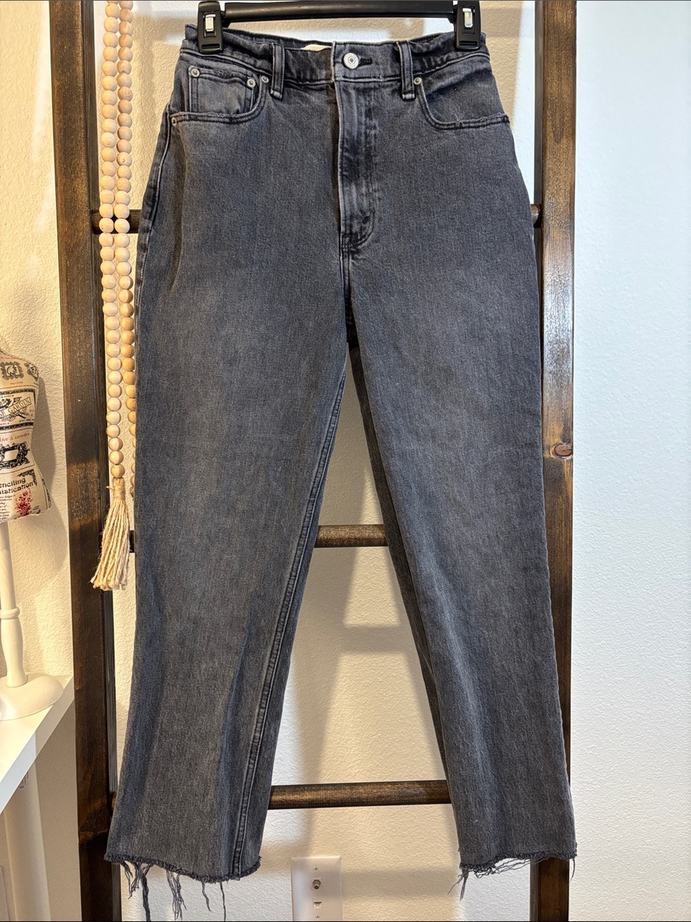Abercrombie & Fitch Straight Leg Jeans — Washed Black